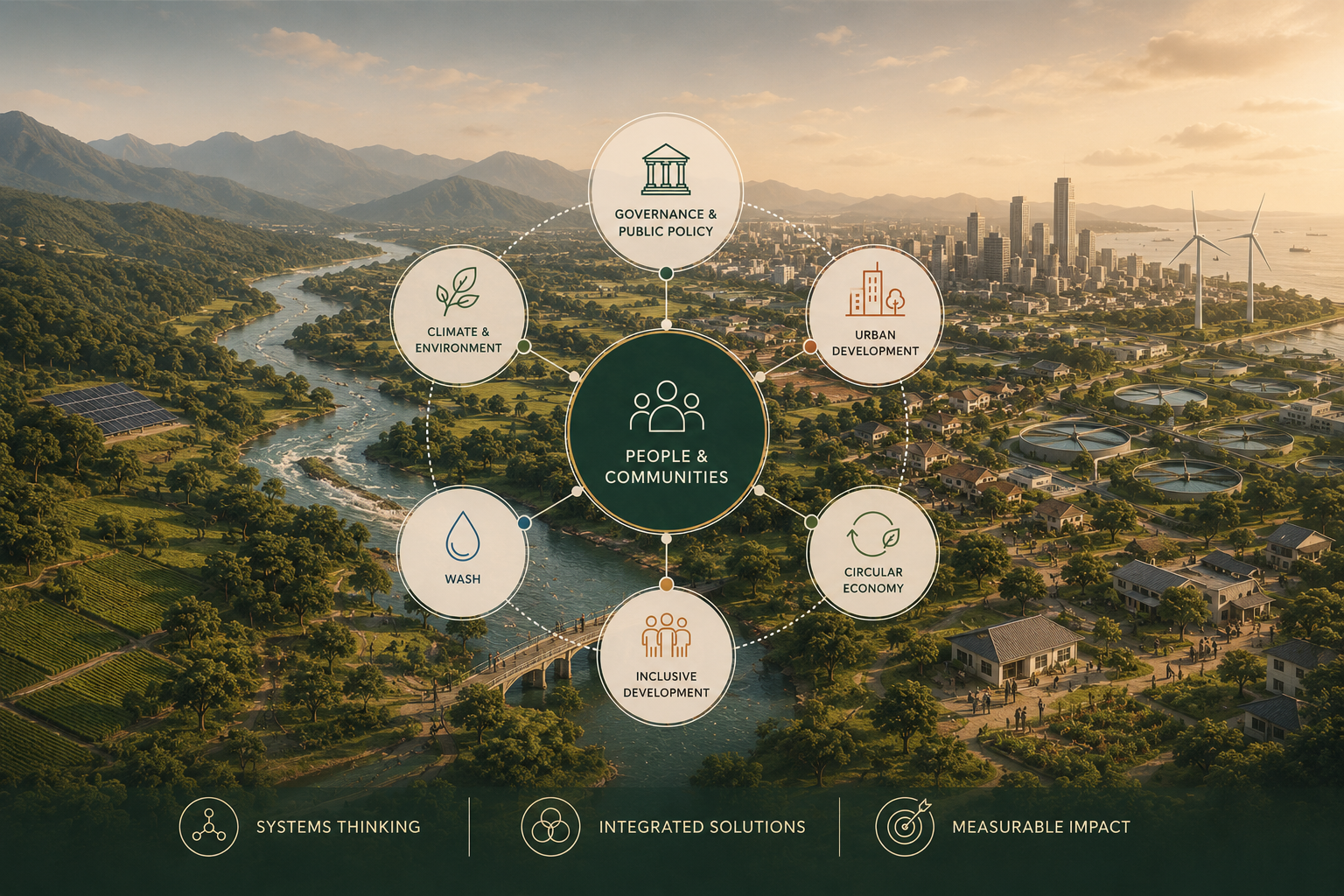Circular economy and development sector illustration